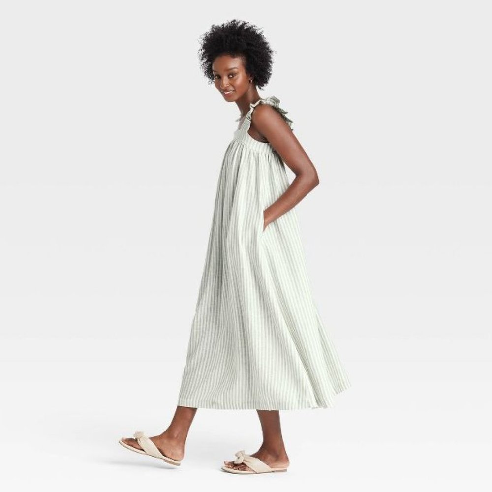 Women's Short Ruffle Sleeve A-Line Dress - A New Day™